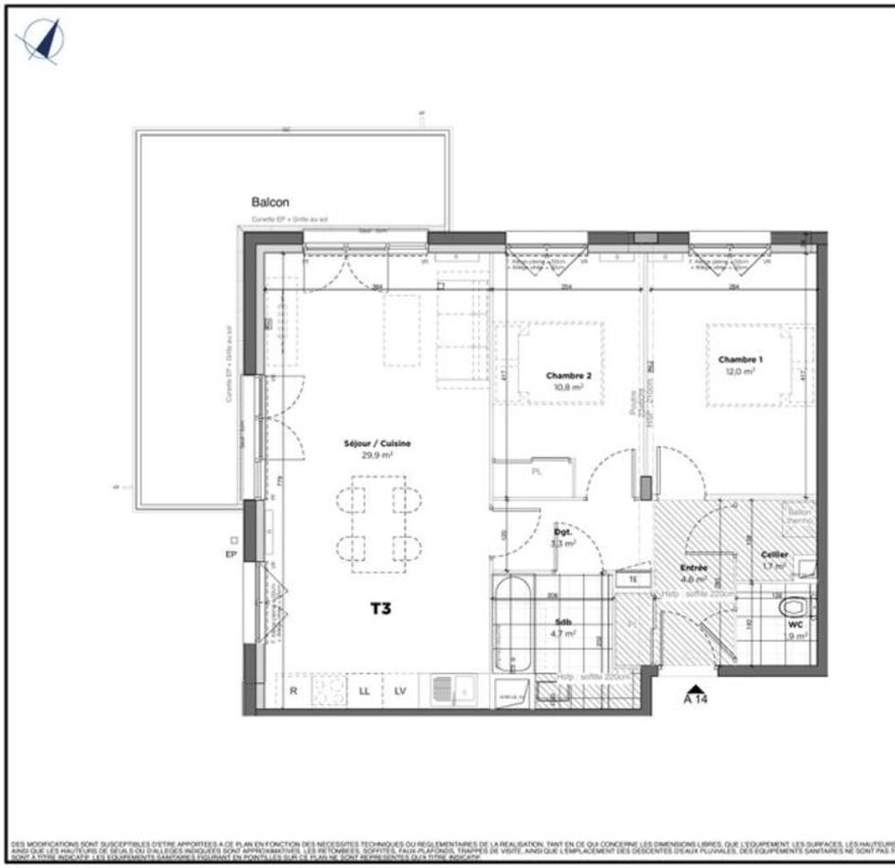 SUPERBE Appartement neuf T3 avec grand balcon  Centre-ville de Saint-Sulpice