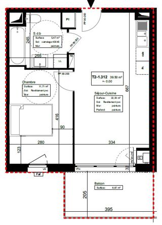  Appartement � louer 2 pi�ces 39 m�