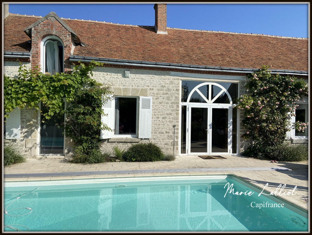 Vente Maison Propriété Pierres apparentes, 242m², 5 chambres, Dortoir enfant et mezzanine, Loiret, Piscine, Jacuzzi, Terrain de tennis, Garag Courcy aux loges