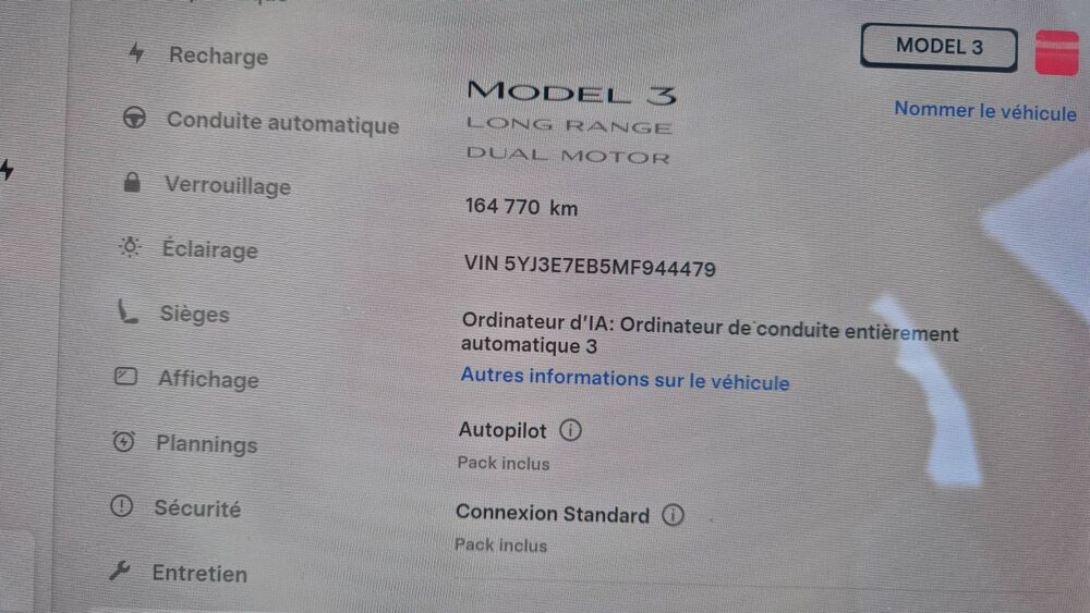 Model 3 498 Dual Motor AWD Long Range 2021 occasion 63000 Clermont Ferrand