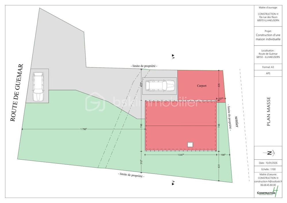 Vente Terrain RIBEAUVILLÉ – Terrain constructible 4,33 ares – Emplacement stratégique – Idéal habitation + activité Ribeauville