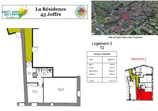  Appartement � louer 2 pi�ces 51 m�