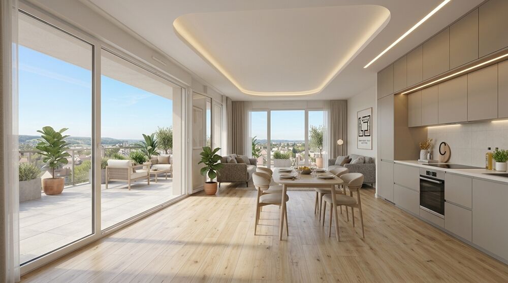 ANDRÉSY  T4 NEUF EN DERNIER ÉTAGE AVEC GRANDE TERRASSE & PARKING A DEUX PAS DE LA GARE