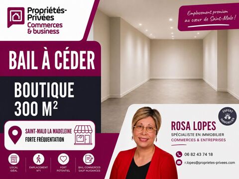 35400 SAINT MALO - CESSION DE BAIL, LOCAL COMMERCIAL 300 M&sup2; 198000 35400 Saint malo