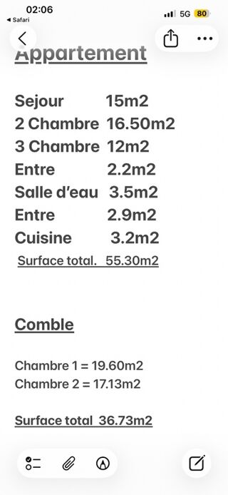  Appartement  vendre 4 pices 82 m