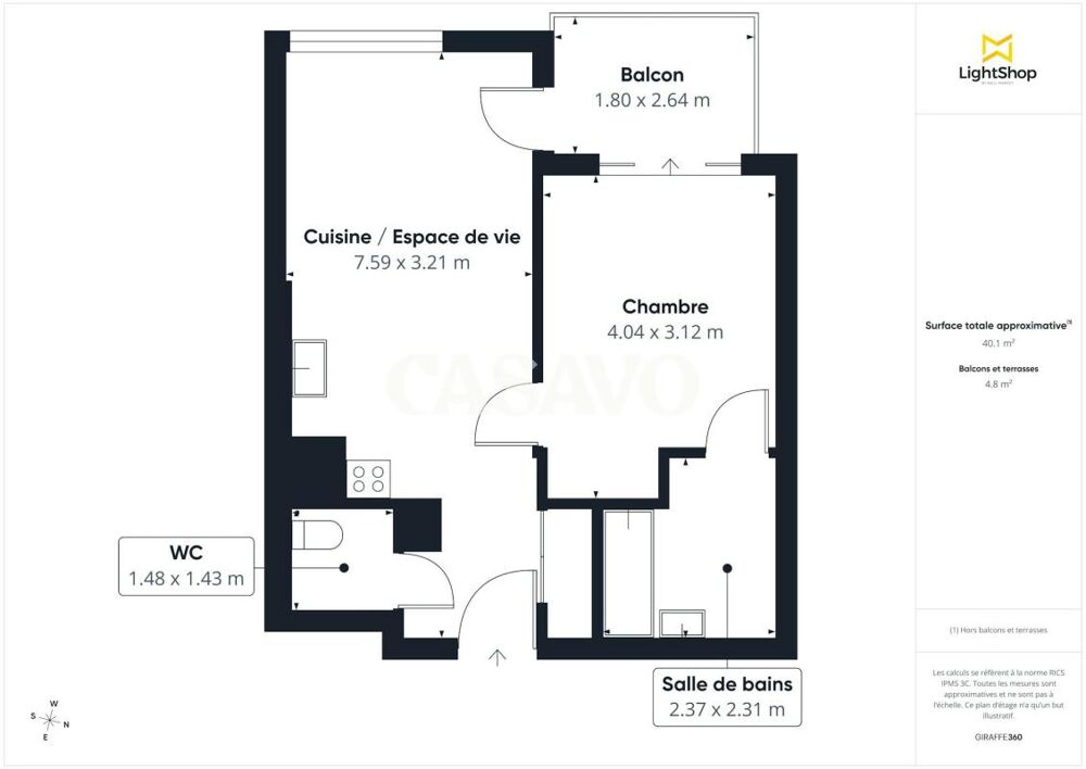 Vente Appartement Vente Appartement 2 pièces de 41m² - 69100 Villeurbanne Villeurbanne