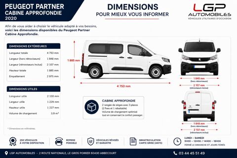 Partner 1&deg; Main / 1.5L B HDI 100cv Pack Premium GRIP/RADAR/CLIM/REGU 2021 occasion 60430 Abbecourt