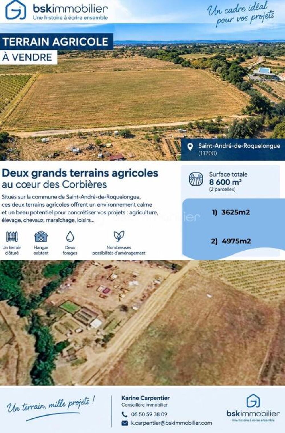 Vente Terrain Terrain agricole rare Saint andre de roquelongue