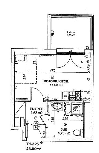  Appartement à louer 1 pièce 23 m²