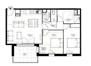  Appartement à louer 3 pièces 62 m²