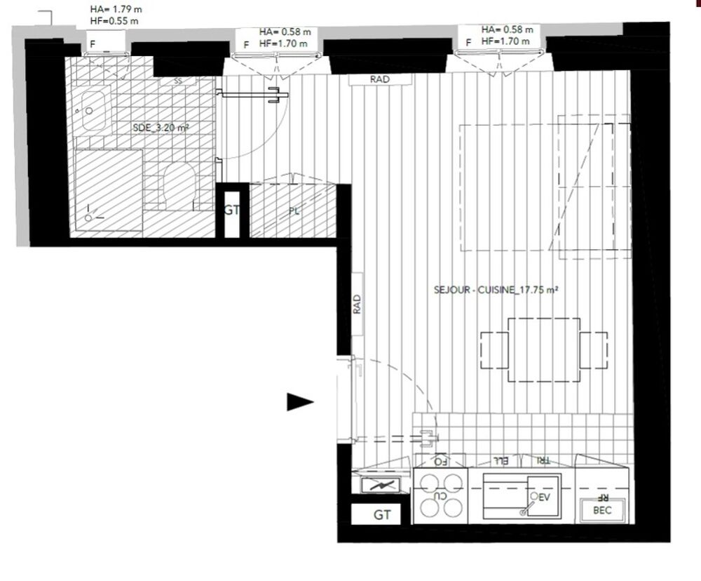 Vente Appartement Studio neuf à vendre PARIS 19e, surface habitable 20.92 m2 Paris 19