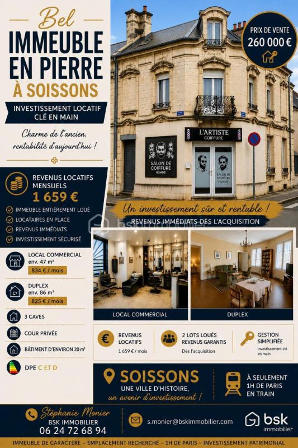 Vente Immeuble IMMEUBLE DE RAPPORT LOUE RENTABILITE IMMEDIATE 1 h de PARIS Soissons