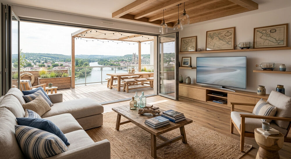 Vente Appartement - T4 en DERNIER ETAGE avec VUE SEINE, GRANDE TERRASSE et PARKING - Mantes la jolie