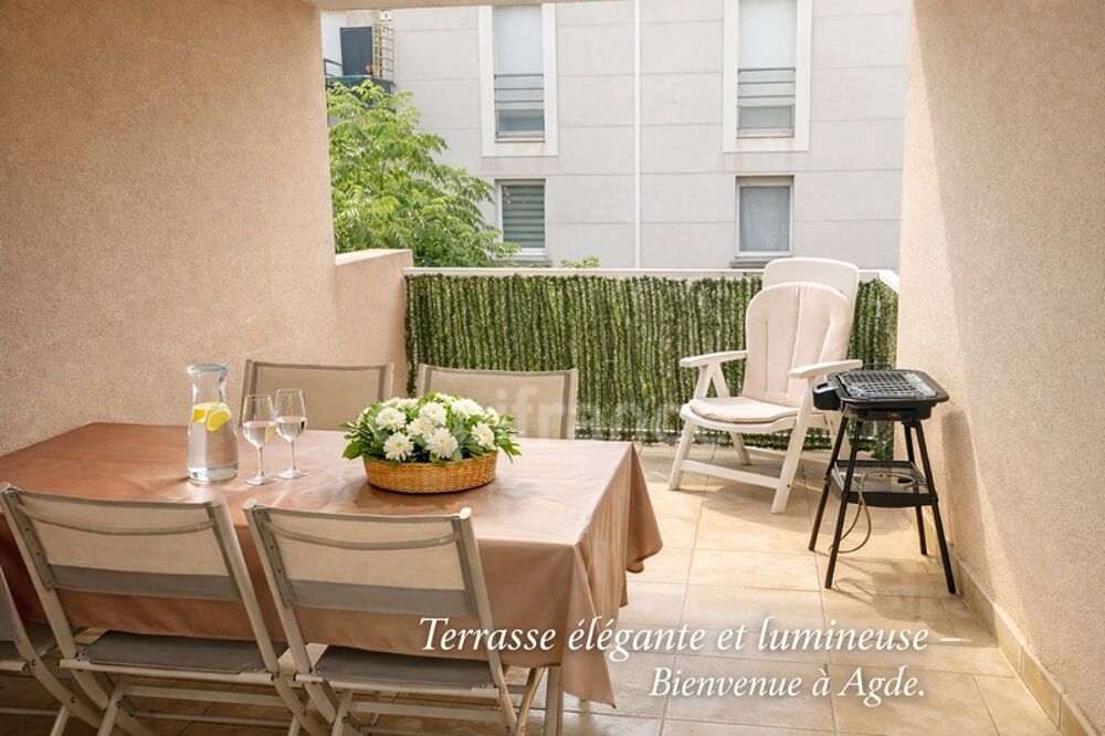 Vente Appartement ? Rare sur le secteur ! Un T3 meublé au 2? et dernier étage avec terrasse et 2 parkings pour seulement 149 000 €. Une opportunit Agde