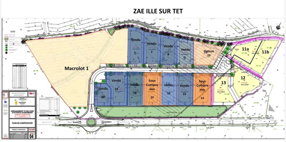Vente Terrain Dpt Pyrénées Orientales (66), à vendre ILLE SUR TET terrain constructible 9600m², plat, vaibilisé Ille sur tet