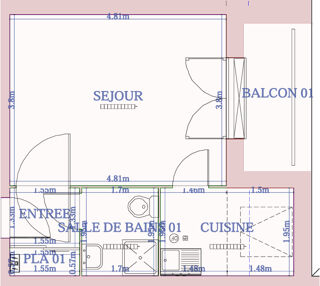  Appartement à louer 1 pièce 32 m²