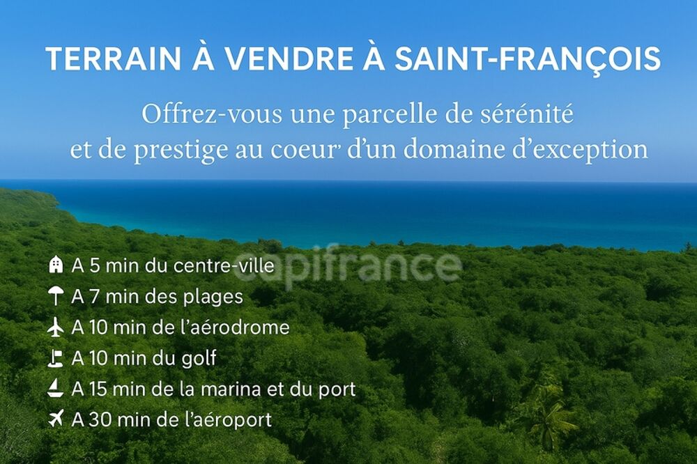 Vente Terrain Terrain d'exception à Saint-François (971), lotissement de 5 lots, terrain viabilisé, étude de sol réalisée Saint francois