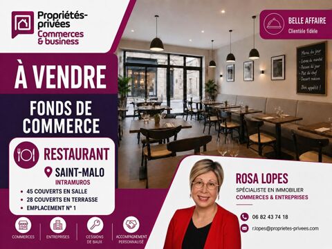 SAINT MALO INTRA MUROS - RESTAURANT 45 COUVERTS + 30 EN TERRASSE 429000 35400 Saint malo