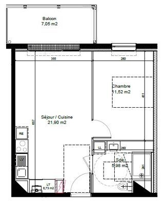  Appartement � louer 2 pi�ces 40 m�