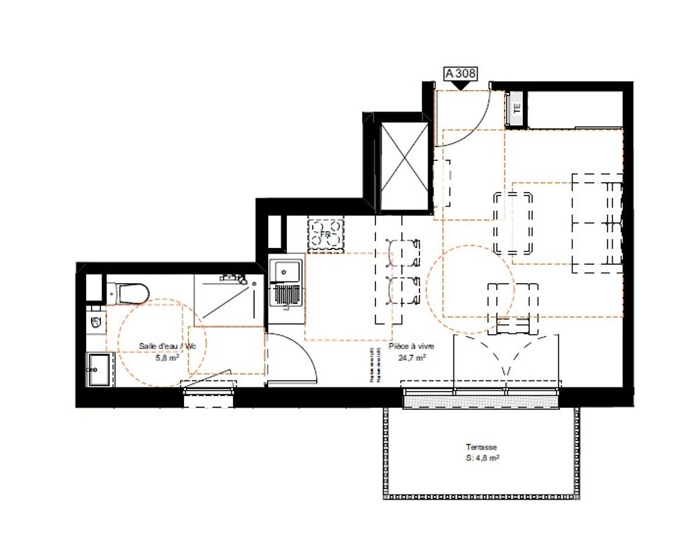 Location Appartement Appartement T1 neuf avec terrasse et parking à  Saint-Vincent-de-Paul Saint vincent de paul