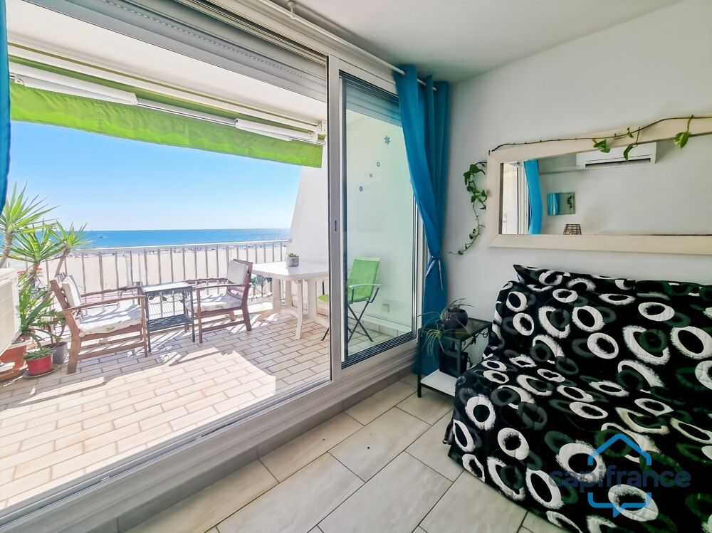Appartement VUE MER en 1ère ligne, traversant et au DERNIER ETAGE - T2 rénové de 41m² + Terrasse - La GRANDE-MOTTE (34)