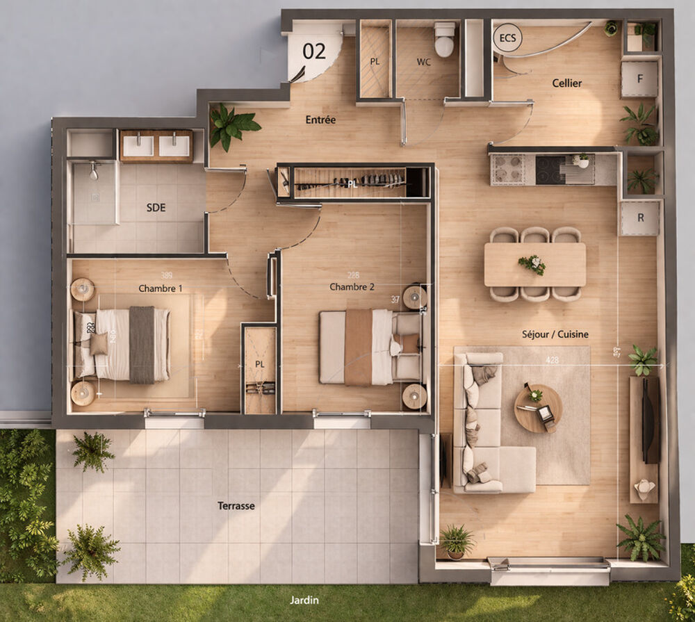 Vente Appartement T3 d'Exception avec Jardin Privatif de 197 m² – Toulouse Le Busca Toulouse