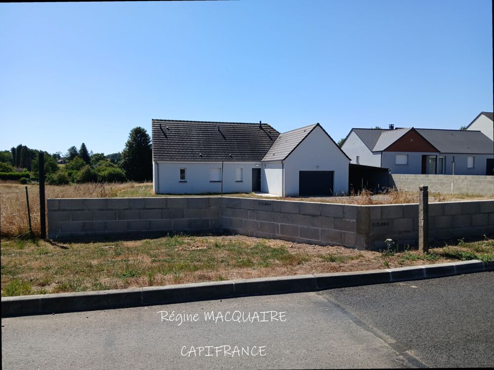 À vendre  Pavillon récent de plain-pied (RT2012) : 4 pièces, 3 chambres, 1 259 m² de terrain, 44 m² de combles aménageables  V