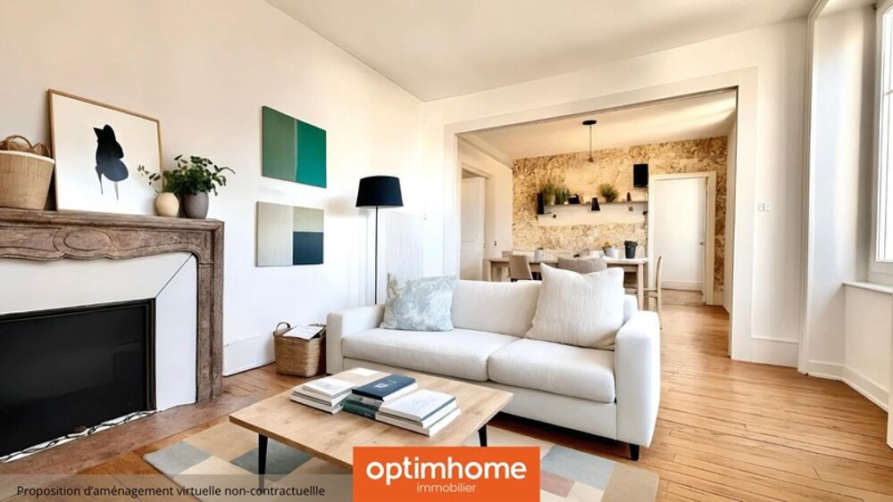 Appartement de charme rénové avec balcon, cave et faible charges  75 m²  Lumineux & élégant