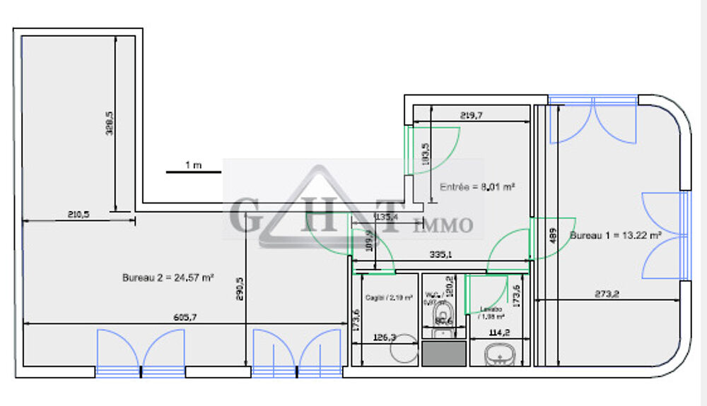   BUREAUX 52 M² PARC VOLTA 