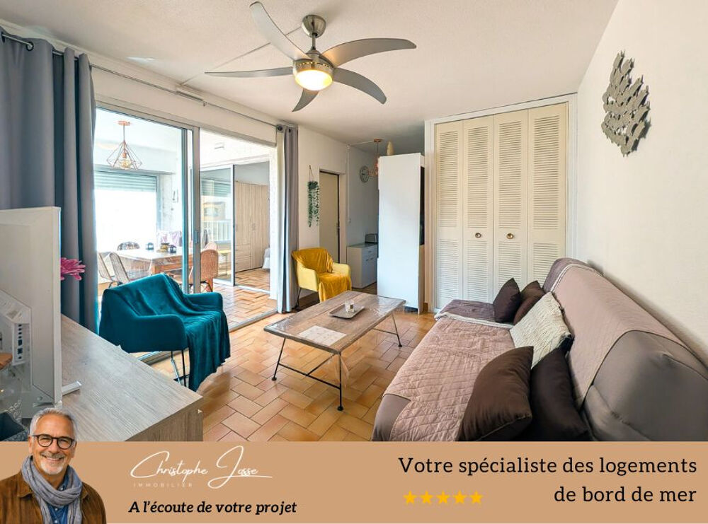 Vente Appartement T2 vue mer avec loggia, accès direct plage et parking privé Port leucate