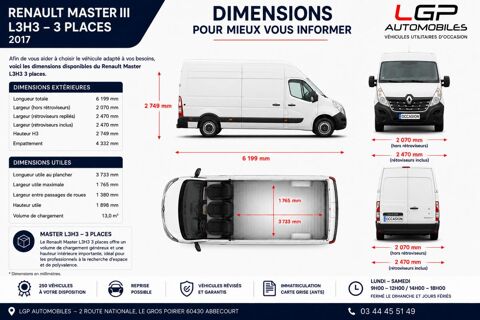 Master 1&deg; Main / 2.3l dci 130cv GRAND CONFORT L3H3 2018 idem JUMPER 2018 occasion 60430 Abbecourt