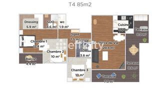  Appartement � vendre 4 pi�ces 85 m�