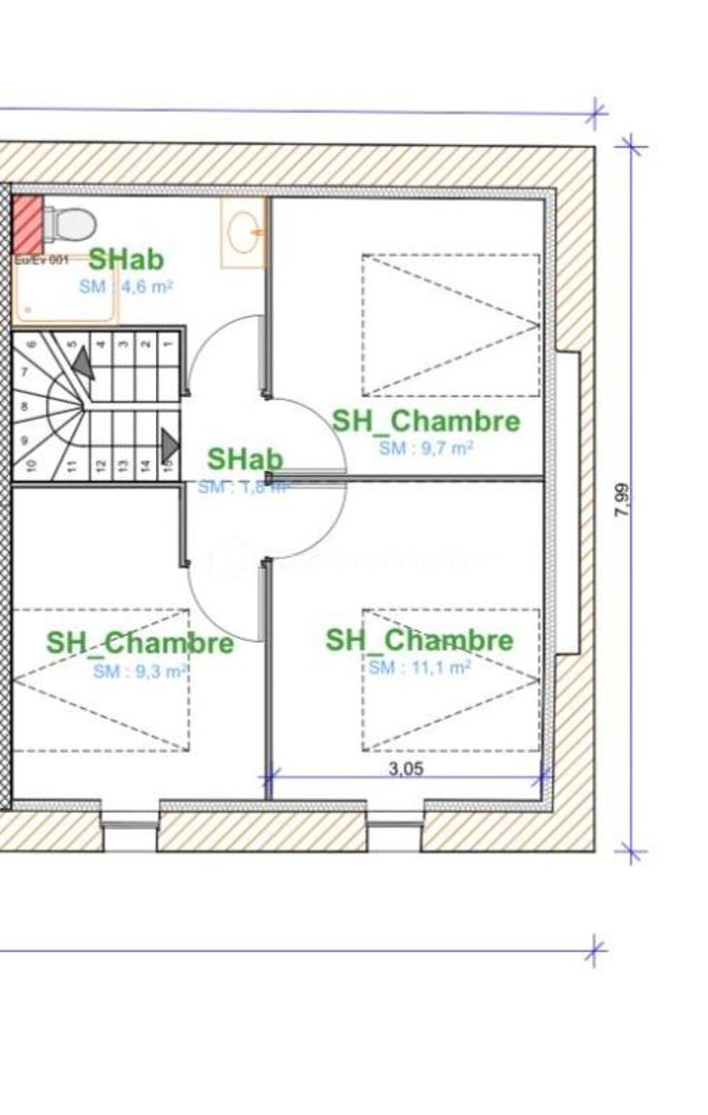 Vente Duplex/Triplex Aussonne, Duplex T4 mitoyen d'un côté avec jardinet dans bâtisse de caractère Aussonne