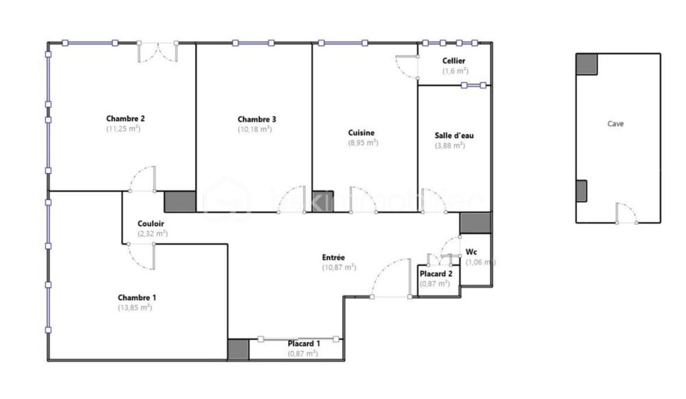 Appartement lumineux  3 chambres  Idéal investissement ou résidence principale