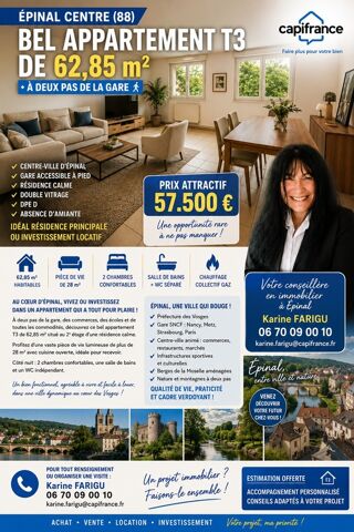  Appartement à vendre 3 pièces 63 m²