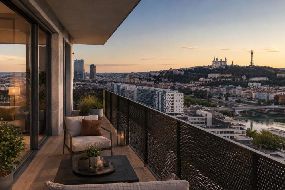 Vente Appartement **ÉTAGE ÉLEVÉ - VUE DÉGAGÉE SUR FOURVIÈRE - LUMINOSITÉ EXCEPTIONNELLE - SPLENDIDE APPARTEMENT 3 PIÈCES À PROXIMITÉ DES TRANSPORT Lyon 2