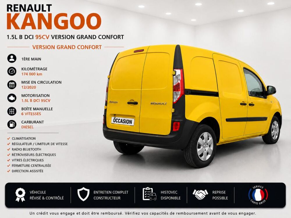 Kangoo Express 1&deg; Main / 1.5L B DCI 95cv de 2021 version GRAND CONFORT CLIM 2021 occasion 60430 Abbecourt