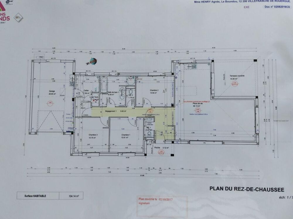 Pavillon plain pied T4 104m² + garage+parking