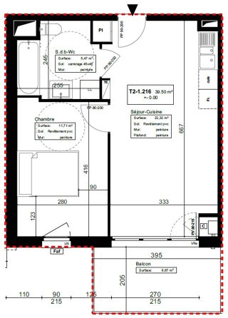  Appartement à louer 2 pièces 40 m²