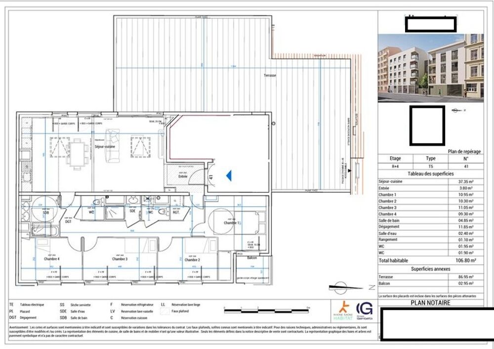 Vente Appartement Appartement T5 d'exception – Villeurbanne République / Charpennes – Terrasse 87 m² (69100) Villeurbanne