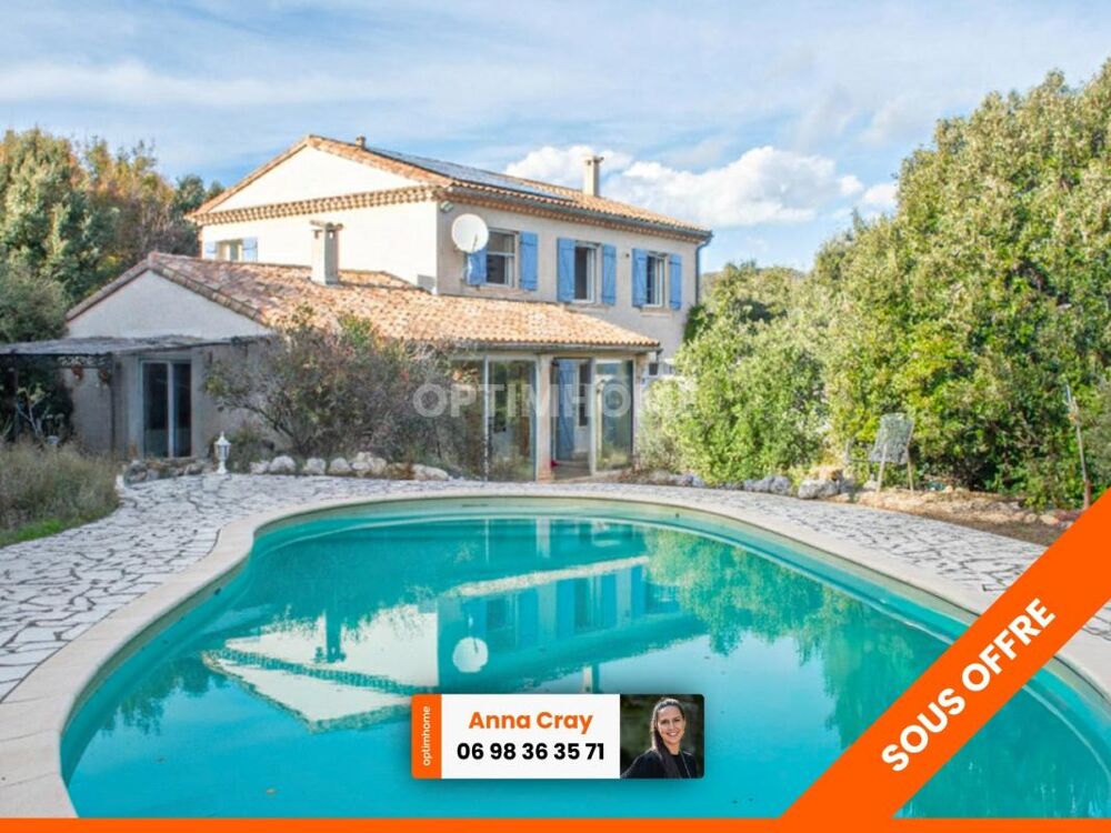 PARDAILHAN  MAISON FAMILIALE  5 PIÈCES  PISCINE  VÉRANDA  TERRAIN CLOS 4973M²  PANNEAUX SOLAIRES  CALME  CLIMATISATION 