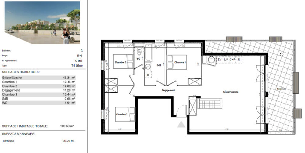 Appartement à vendre 4 pièces FRONTIGNAN (34)