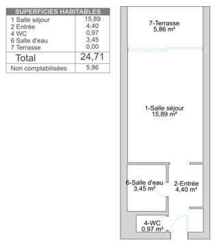  Appartement à vendre 1 pièce 25 m²
