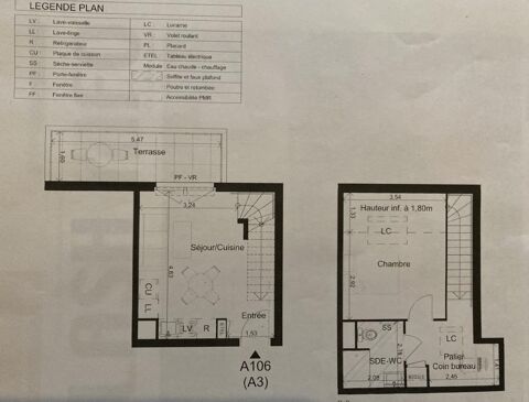  Appartement  louer 2 pices 40 m