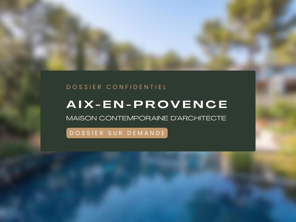 Vente Maison Maison d'architecte  - 360 m² au total avec dépendance, garage et cuisine d'été - Secteur prisé, Aix-en-Provence Aix en provence