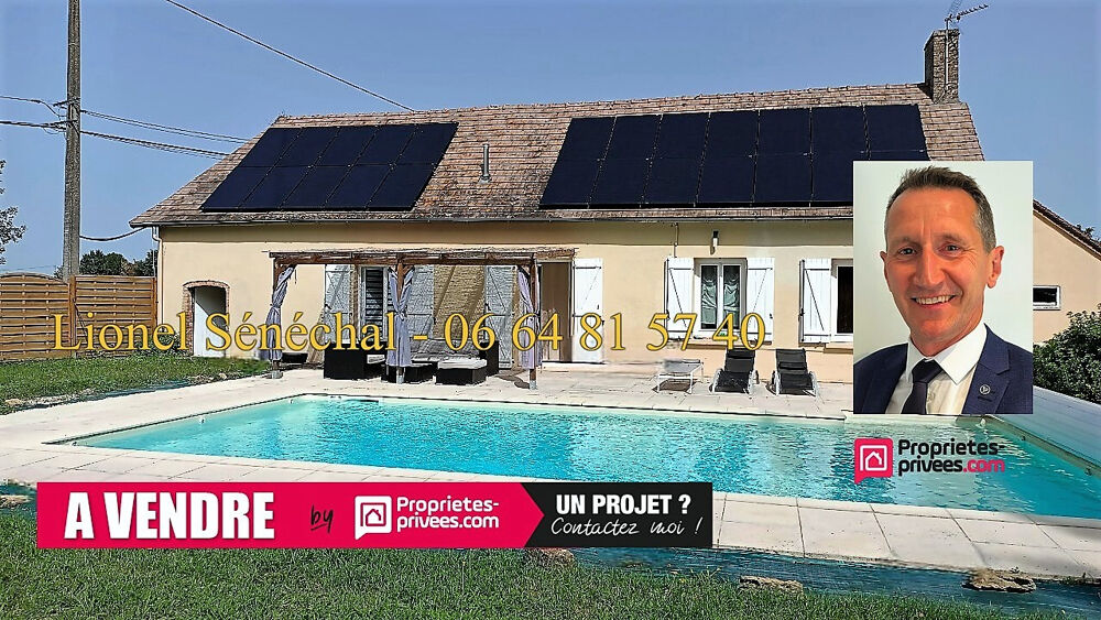Longère de plain - pied rénovée 7 pièces de 126 m2 avec sa piscine et son superbe terrain extérieur à 10 mn de Le Mans secteur