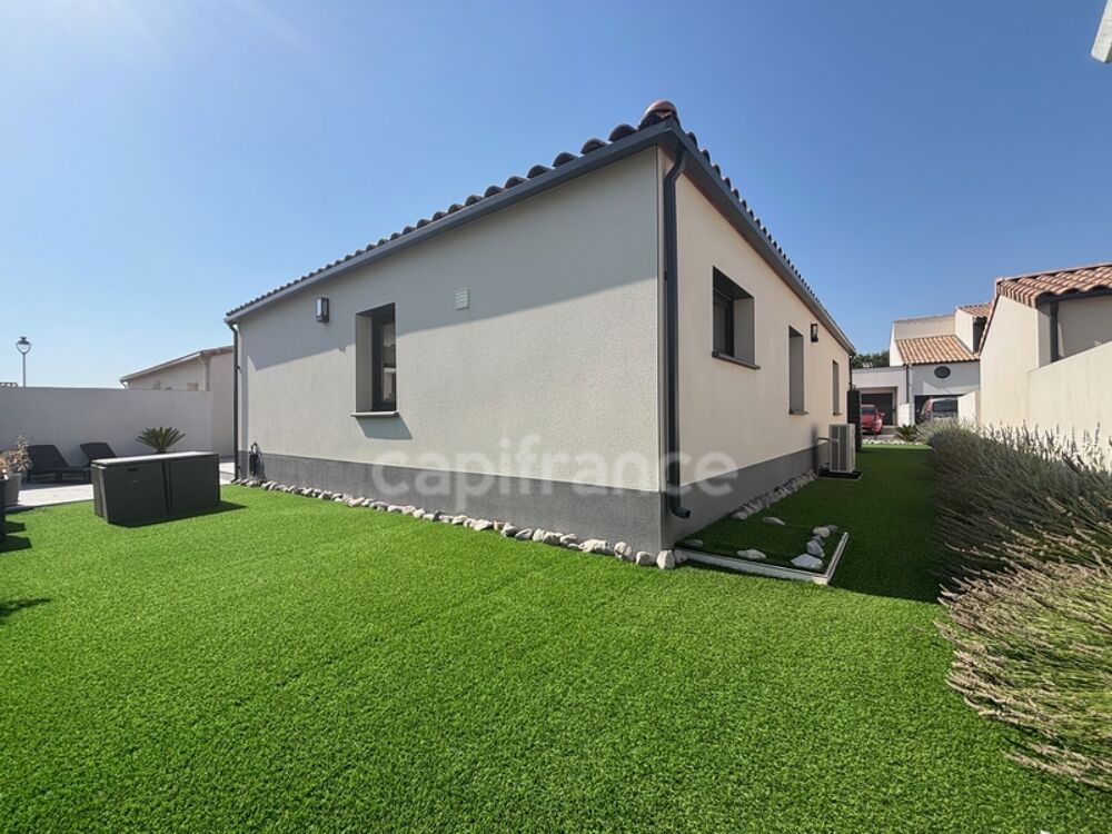 POMÉROLS (34), À VENDRE MAISON CONTEMPORAINE DE PLAIN-PIED P4 , SURFACE TOTALE 120 m2, TERRAIN 370 m2, GARAGE, SECTEUR CALME