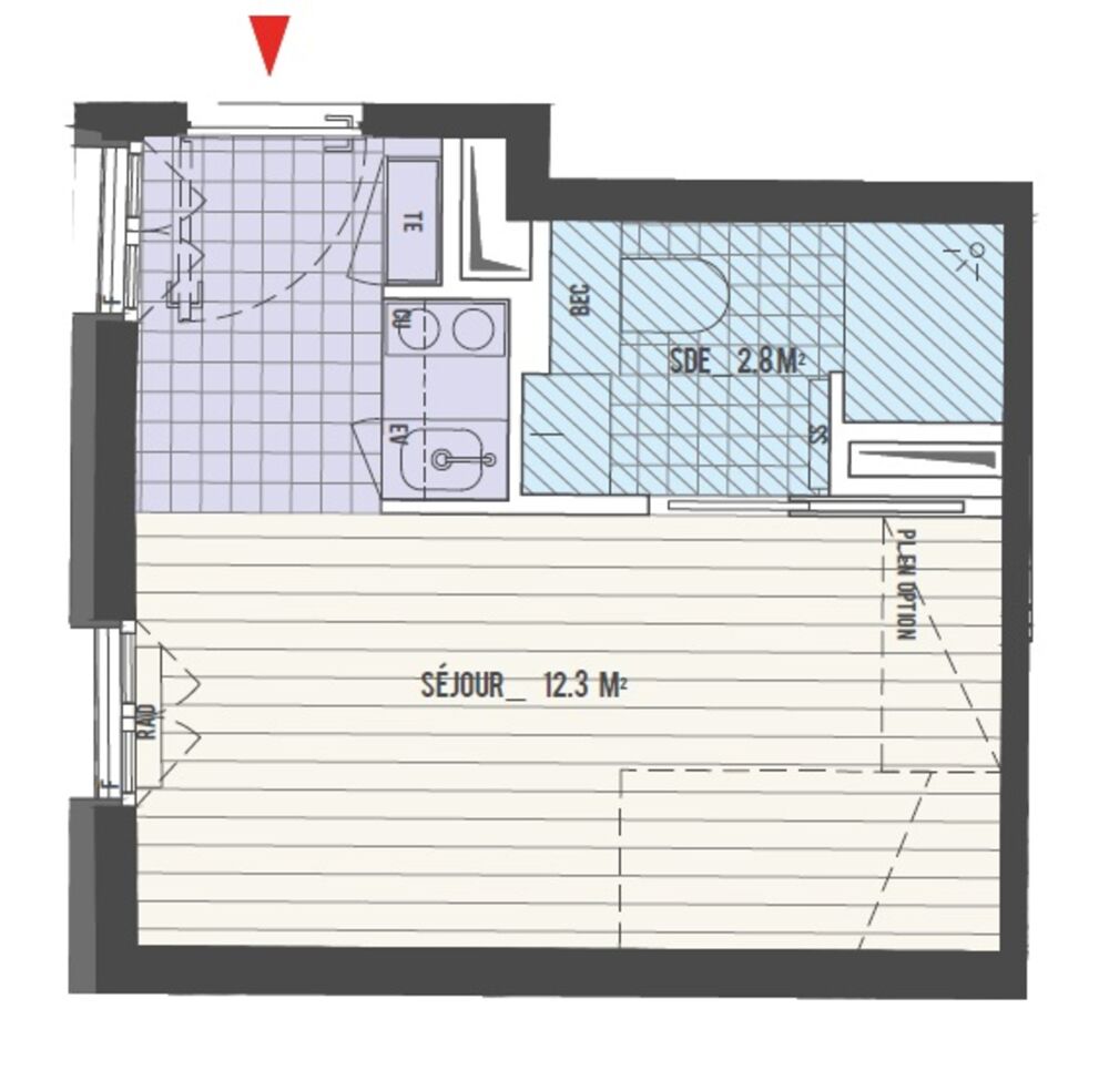 Vente Appartement Studio neuf dans immeuble restauré à vendre PARIS 17e, surface habitable 26,60 m2 Paris 17
