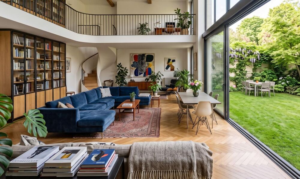 ***Appartement 3 chambres avec double hauteur sous plafond et jardin dans un écrin boisé + 2 places de stationnement sécurisée !