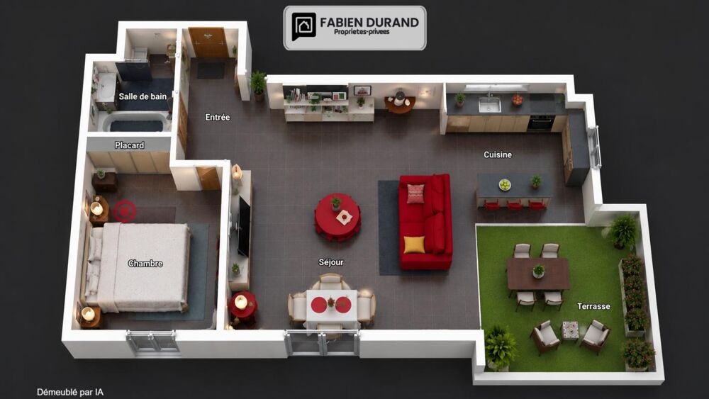 Appartement Loué à Mandelieu La Napoule 2 pièce(s) 42 m2
